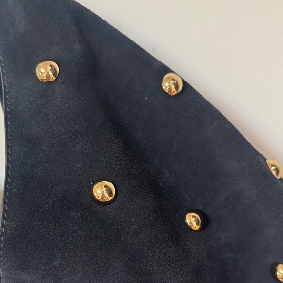 Madewell Mylie Studded Suede Hobo Shoulder Bag Juniper Berry Blue - Picture 8 of 10